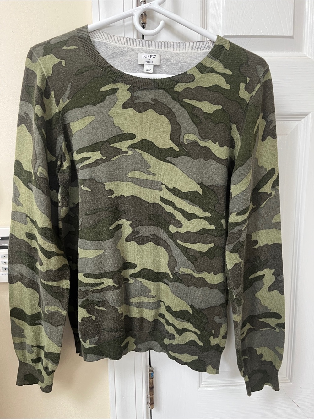 J Crew Camo Teddie Sweater